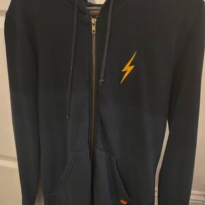 Aviator Nation Navy Hoodie with Yellow Lightning Bolt